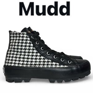 MUDD JUPITER HOUNDSTOOTH PLATFORM HIGH TOP SNEAKERS Y2K GRUNGE LUG SOLE